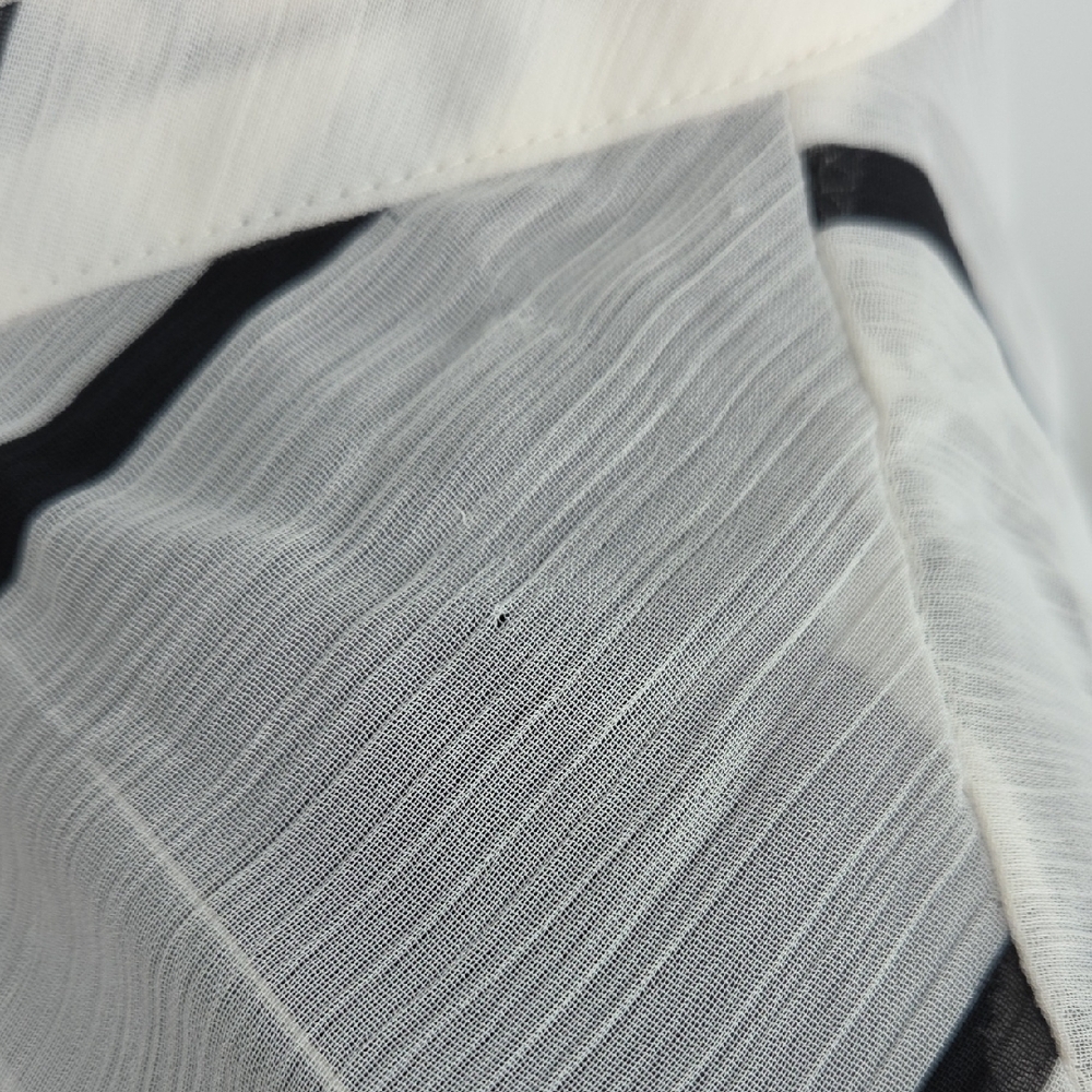 Who What Wear White Sleeveless Ruffle Mock Neck Striped Cami - Picture 15 of 15